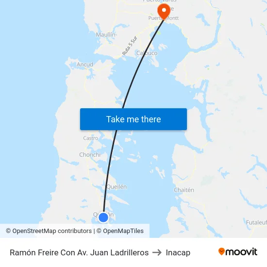 Ramón Freire Con Av. Juan Ladrilleros to Inacap map