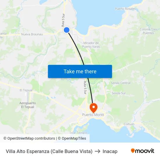 Villa Alto Esperanza (Calle Buena Vista) to Inacap map