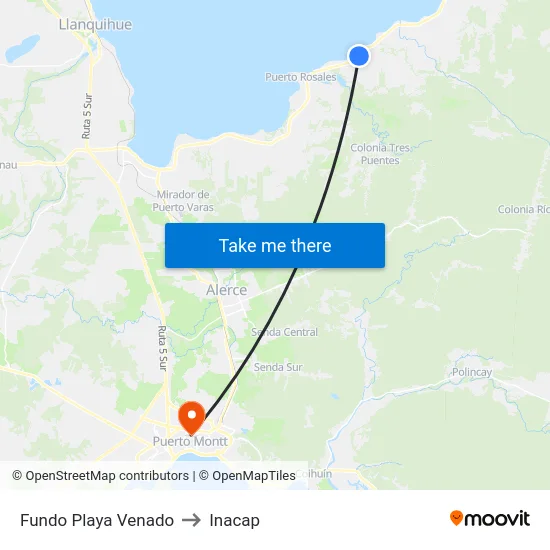 Fundo Playa Venado to Inacap map