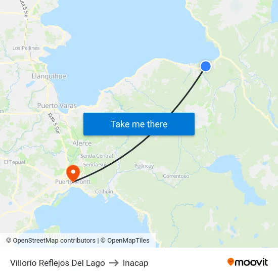 Villorio Reflejos Del Lago to Inacap map