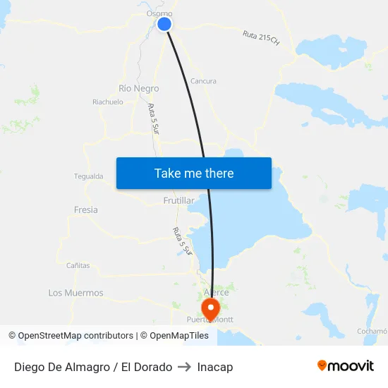 Diego De Almagro / El Dorado to Inacap map