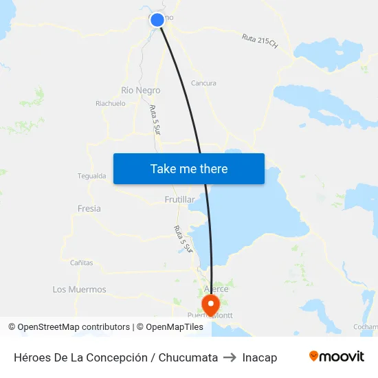 Héroes De La Concepción / Chucumata to Inacap map