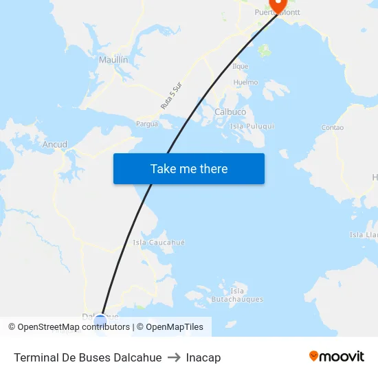 Terminal De Buses Dalcahue to Inacap map