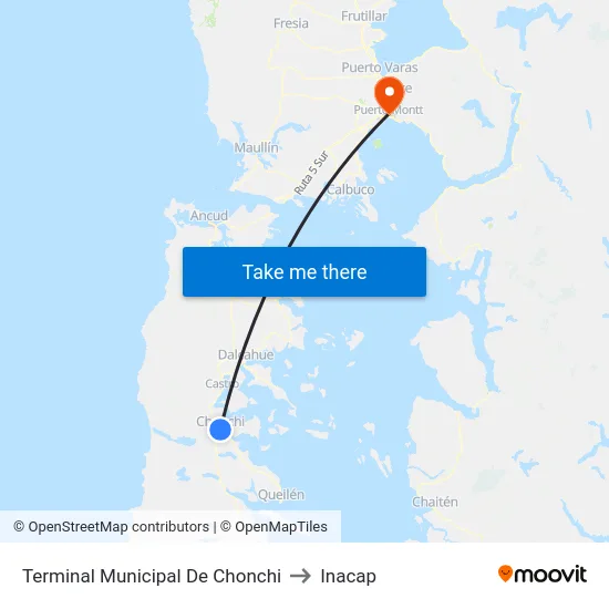 Terminal Municipal De Chonchi to Inacap map