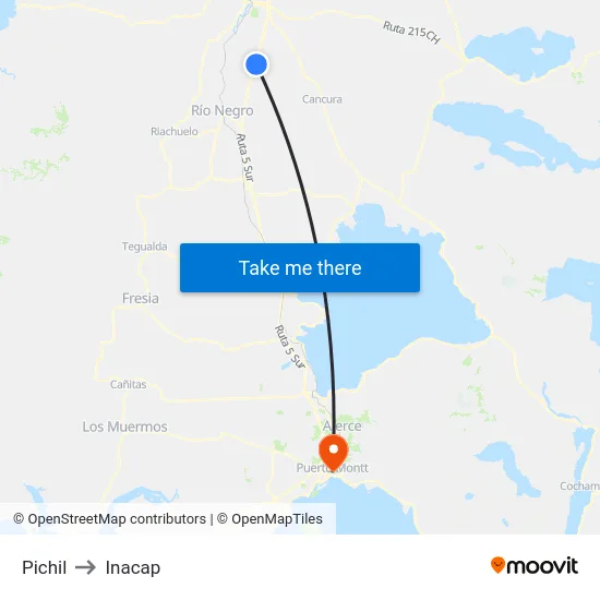 Pichil to Inacap map
