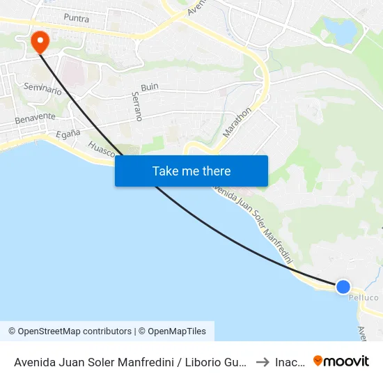 Avenida Juan Soler Manfredini / Liborio Guerrero to Inacap map