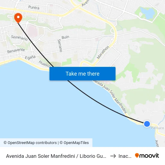 Avenida Juan Soler Manfredini / Liborio Guerrero to Inacap map