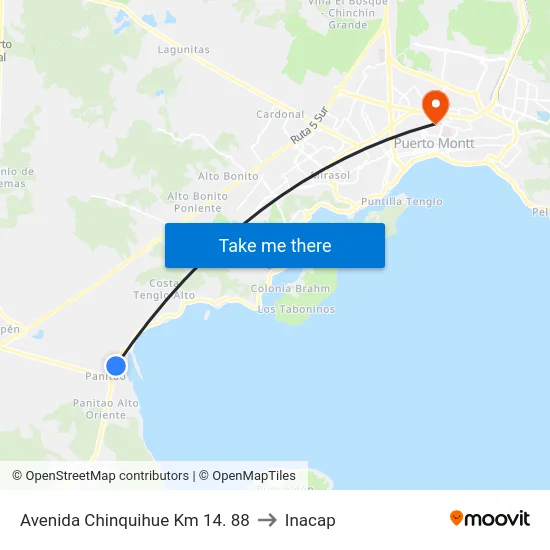 Avenida Chinquihue Km 14. 88 to Inacap map
