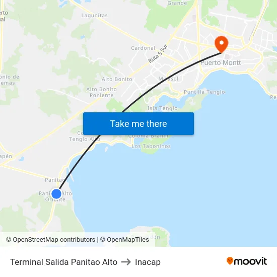 Terminal Salida Panitao Alto to Inacap map