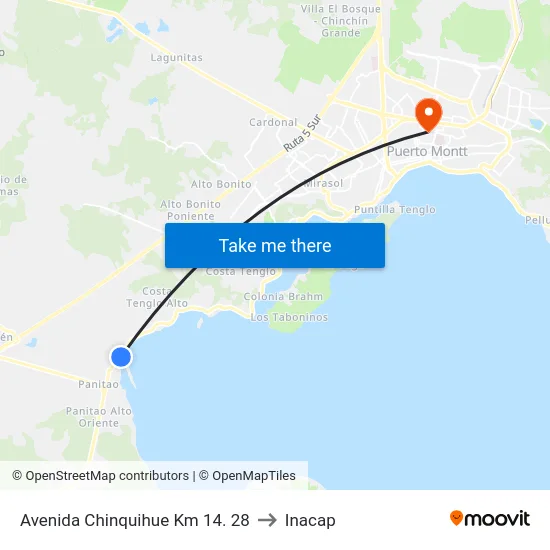 Avenida Chinquihue Km 14. 28 to Inacap map