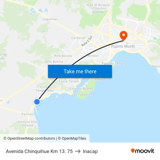 Avenida Chinquihue Km 13. 75 to Inacap map