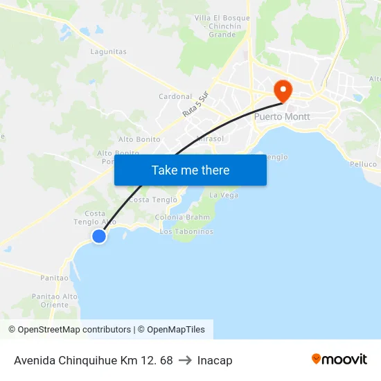Avenida Chinquihue Km 12. 68 to Inacap map