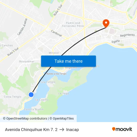 Avenida Chinquihue Km 7. 2 to Inacap map
