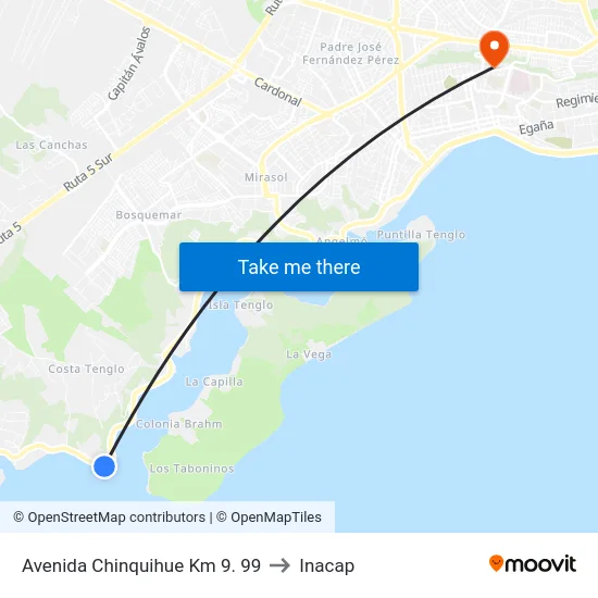 Avenida Chinquihue Km 9. 99 to Inacap map