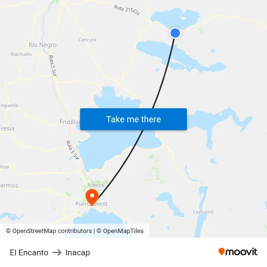 El Encanto to Inacap map