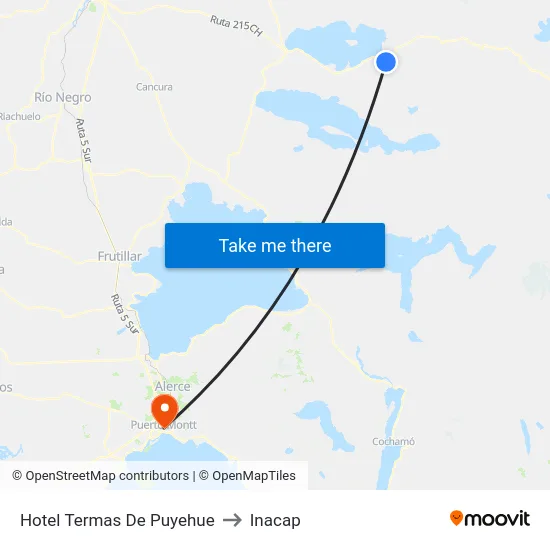 Hotel Termas De Puyehue to Inacap map