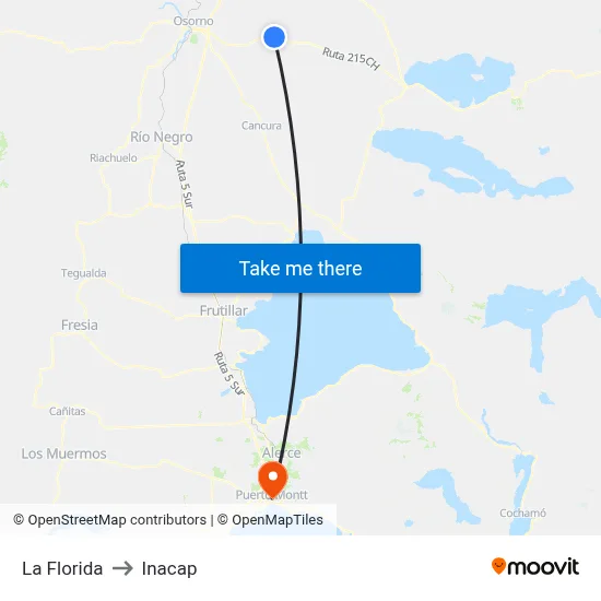 La Florida to Inacap map