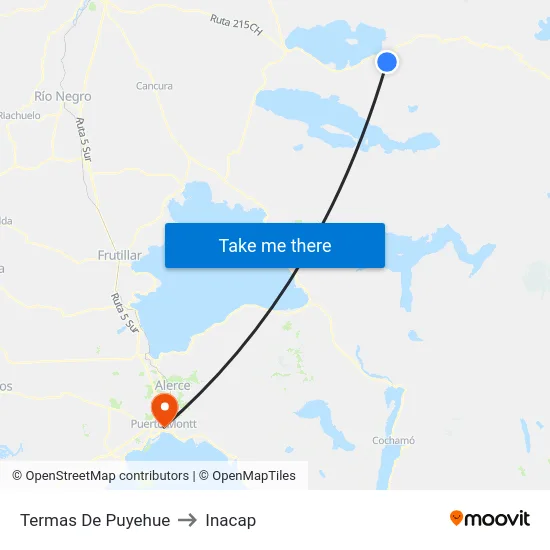 Termas De Puyehue to Inacap map