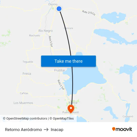 Retorno Aeródromo to Inacap map