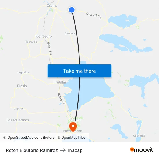 Reten Eleuterio Ramirez to Inacap map