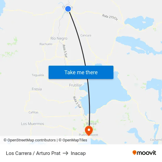 Los Carrera / Arturo Prat to Inacap map