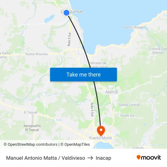 Manuel Antonio Matta / Valdivieso to Inacap map