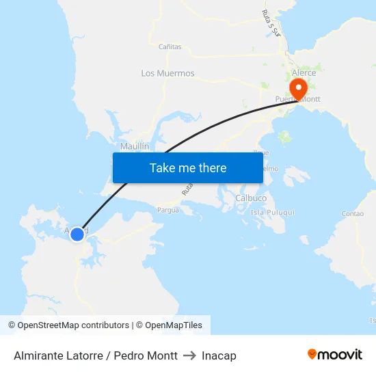 Almirante Latorre / Pedro Montt to Inacap map