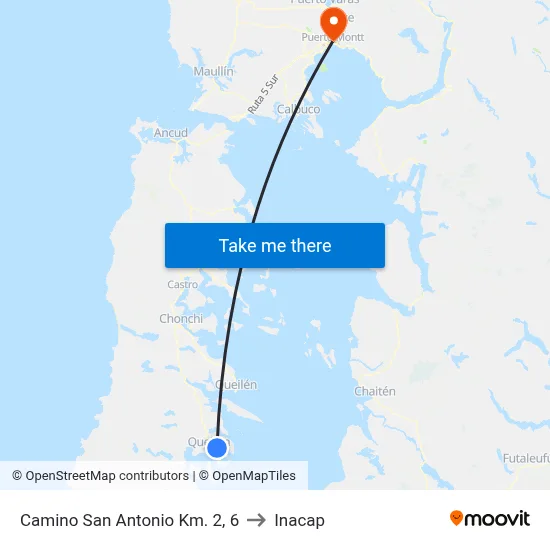 Camino San Antonio Km. 2, 6 to Inacap map
