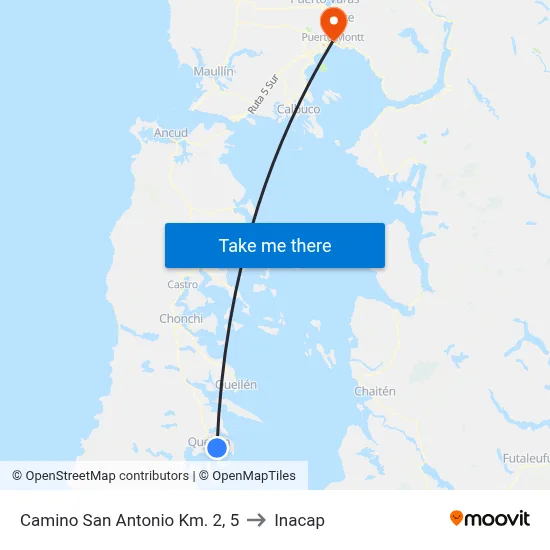 Camino San Antonio Km. 2, 5 to Inacap map