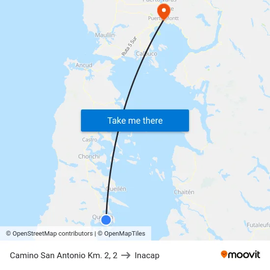 Camino San Antonio Km. 2, 2 to Inacap map