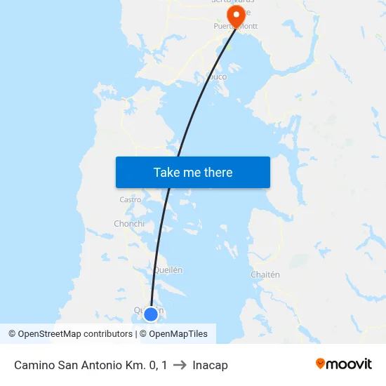 Camino San Antonio Km. 0, 1 to Inacap map