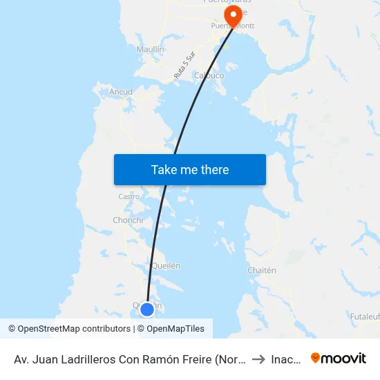 Av. Juan Ladrilleros Con Ramón Freire (Norte) to Inacap map