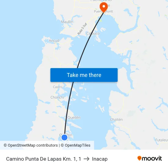 Camino Punta De Lapas Km. 1, 1 to Inacap map