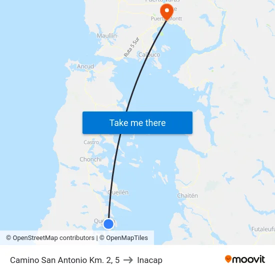 Camino San Antonio Km. 2, 5 to Inacap map