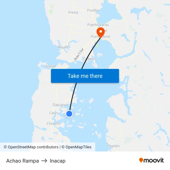 Achao Rampa to Inacap map