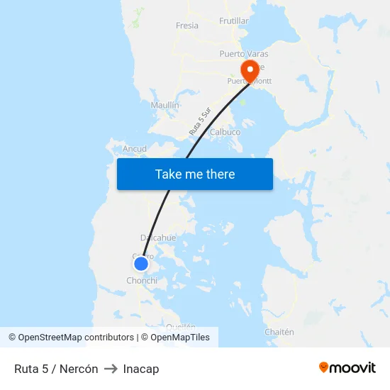 Ruta 5 / Nercón to Inacap map