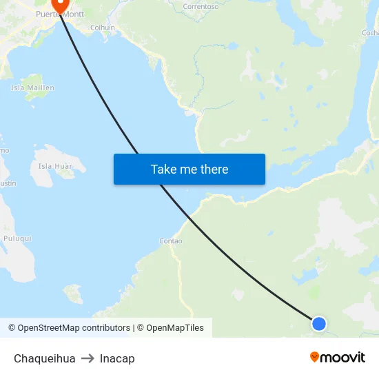 Chaqueihua to Inacap map