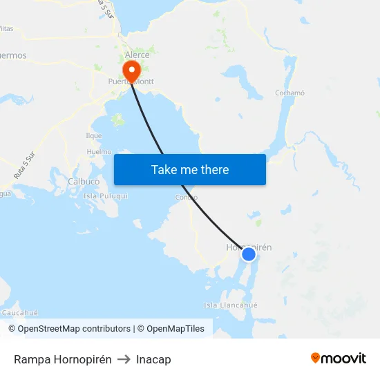 Rampa Hornopirén to Inacap map