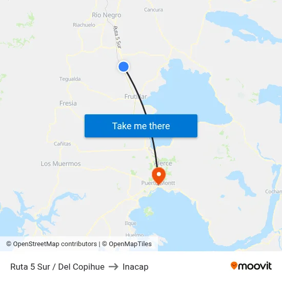 Ruta 5 Sur / Del Copihue to Inacap map