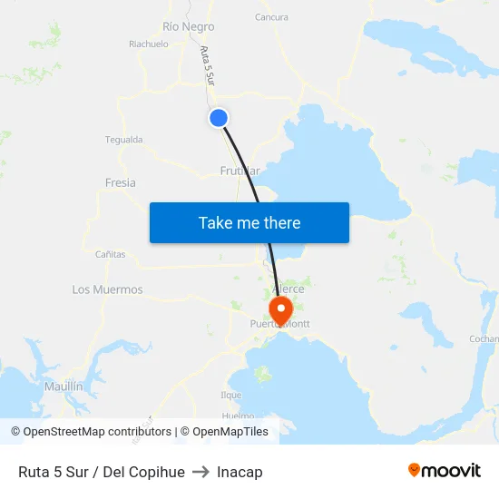 Ruta 5 Sur / Del Copihue to Inacap map