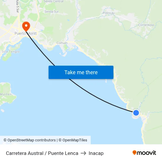 Carretera Austral / Puente Lenca to Inacap map
