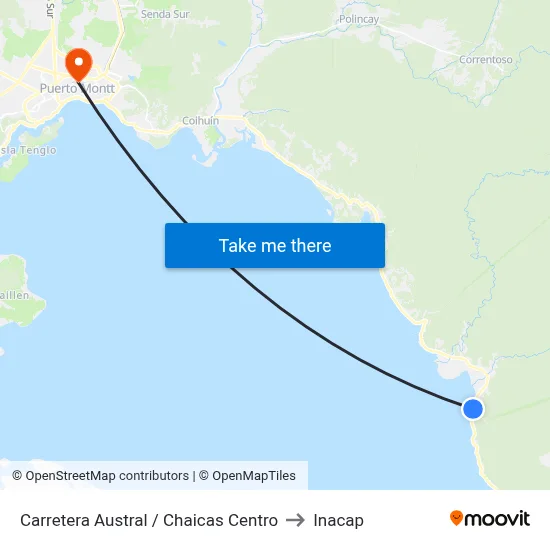 Carretera Austral / Chaicas Centro to Inacap map