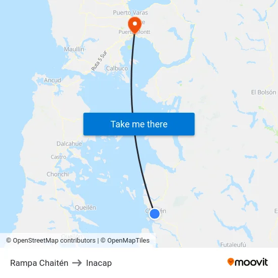Rampa Chaitén to Inacap map