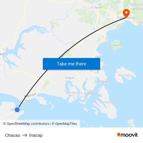 Chacao to Inacap map
