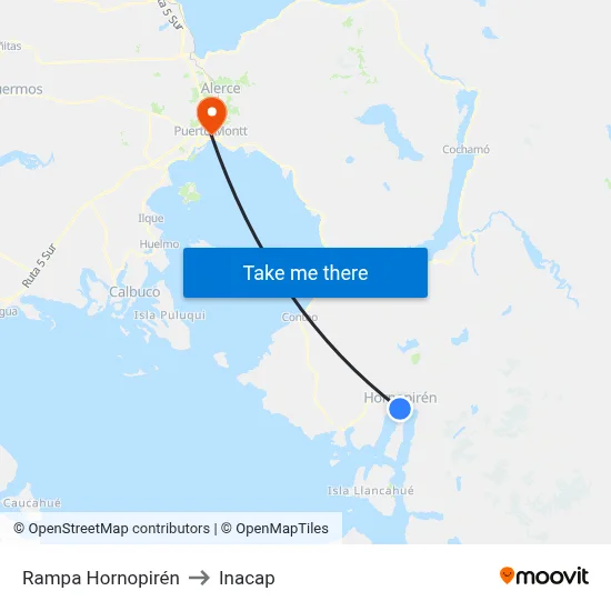 Rampa Hornopirén to Inacap map