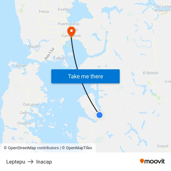 Leptepu to Inacap map