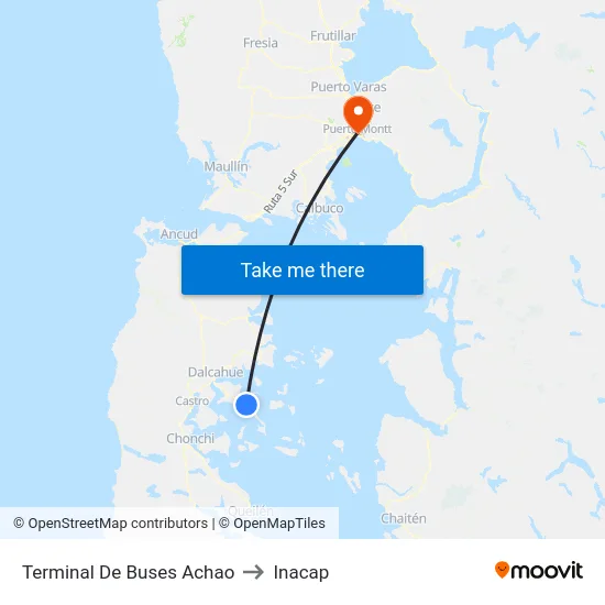 Terminal De Buses Achao to Inacap map