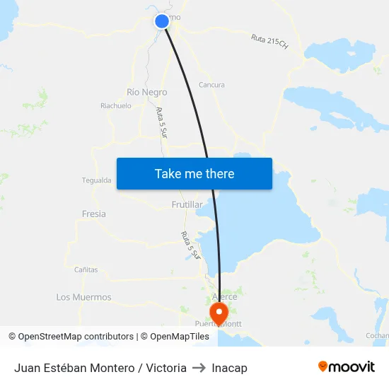 Juan Estéban Montero / Victoria to Inacap map