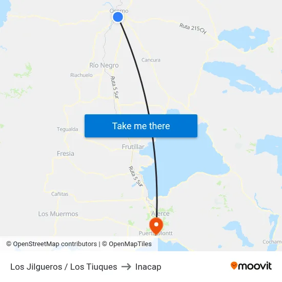 Los Jilgueros / Los Tiuques to Inacap map