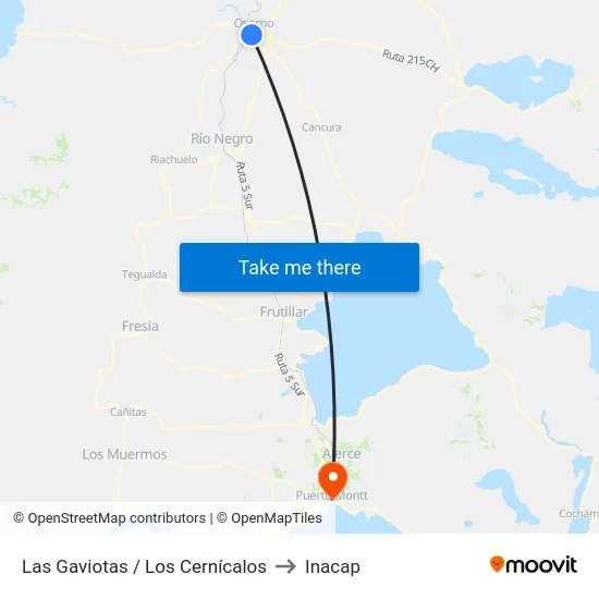 Las Gaviotas / Los Cernícalos to Inacap map